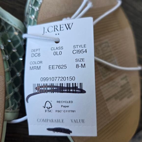 J. Crew Factory Rhinestone Mesh Slide Sandals Size 8 NWOB - Picture 2 of 8
